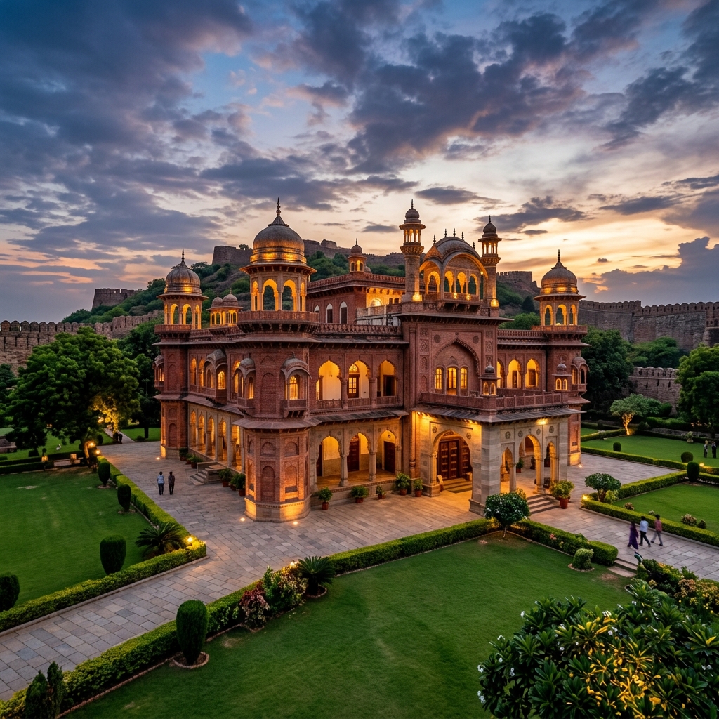 Scenic Raja Mahal Palace at Chandragiri Fort near Tirupati