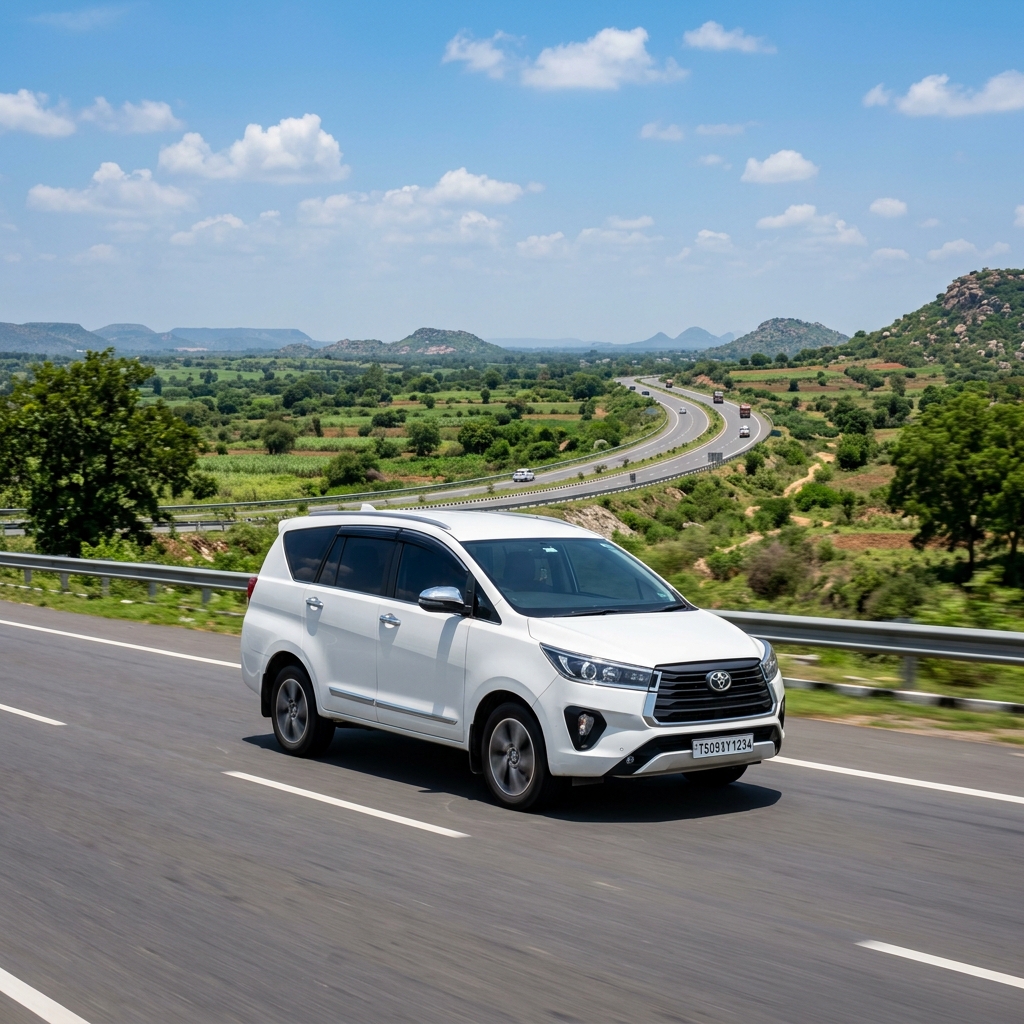 Scenic Hyderabad to Tirupati national highway drive in an AC SUV cab