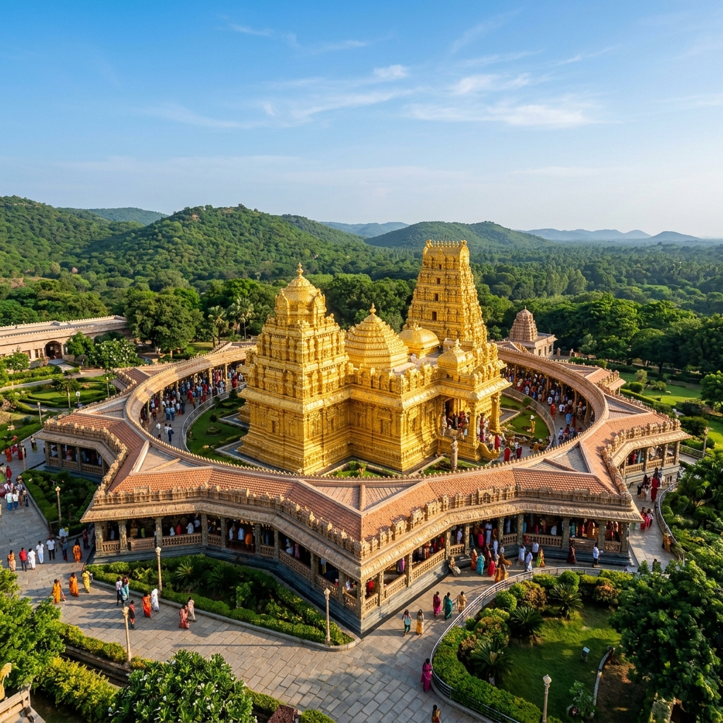 Scenic Vellore Sripuram Lakshmi Narayani Golden Temple
